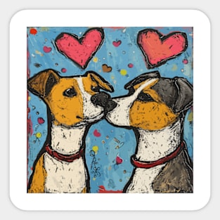 Dog Love 2024 Valentines Day Drawing Sticker